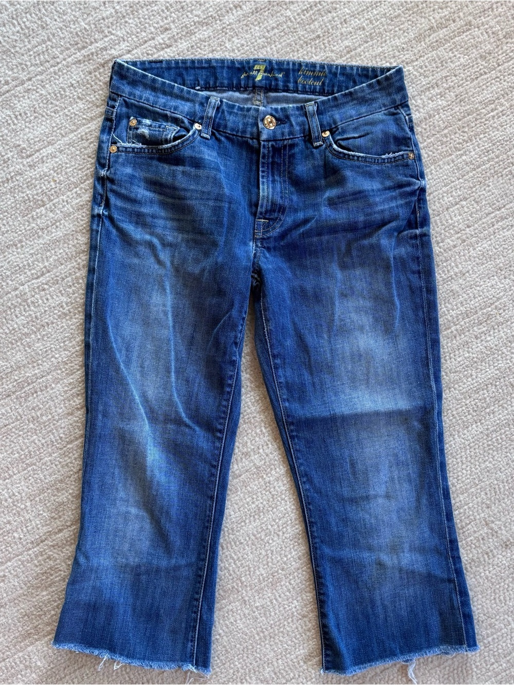 7 For All Mankind Kimmie Women's Dark Blue Capri Cropped Jeans - Picture 4 of 9